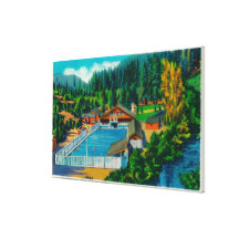 Kolossal bassäng på solenoid Duc Hot Springs Sträckta Canvas Tryck