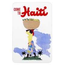 Kom till den Haiti VintageTravel affischen Flexibla Magneter