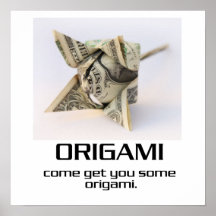 Komen får dig någon Origami affisch