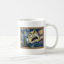 Komisk flott målning för ursinneansikteMeme ansikt Kaffe Mugg