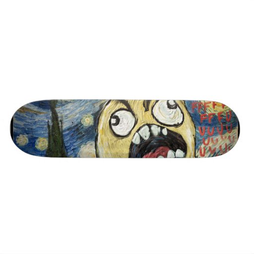 Komisk flott målning för ursinneansikteMeme ansikt Skateboard Deck