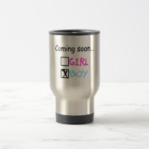 Kommande snart, pojke kaffe mugg