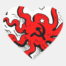Kommunistisk bläckfisk hjärtklistermärken