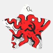 Kommunistisk bläckfisk stjärnformade klistermärken