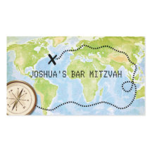 Kompasskartan reser puben bat mitzvah Placecard Visitkort
