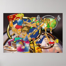Konkurrenskraftig sportkonst och fotografiCollage Print