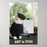 KONST är den ROLIGA KATTEN Affischer