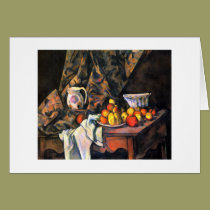 Konst Cezanne för persikor för Impressioniststille kort