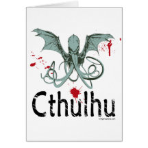 Konst för Cthulhu fasavektor Hälsnings Kort