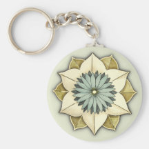 Konst för Georgia Rosette Stylized blommaPetal Nyckel Ring