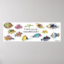 Konst för ImaginOCEAN tecknadfisk Affischer