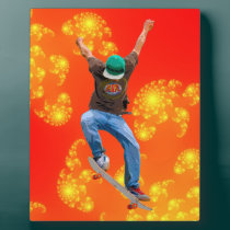 Konst för Skateboarderhandlingsportar plaques