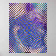 konst X för vägg för illusion för Metall-look futu Posters