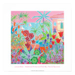 Konstaffisch: Patchworkblommor & rosa himmel affischer