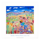 Konstaffisch: Potatisskörden, Amaru, Peru affischer