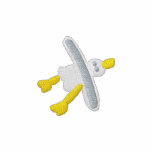 KonstHoodie: Broderad Seagull. Rött broderade tröjor
