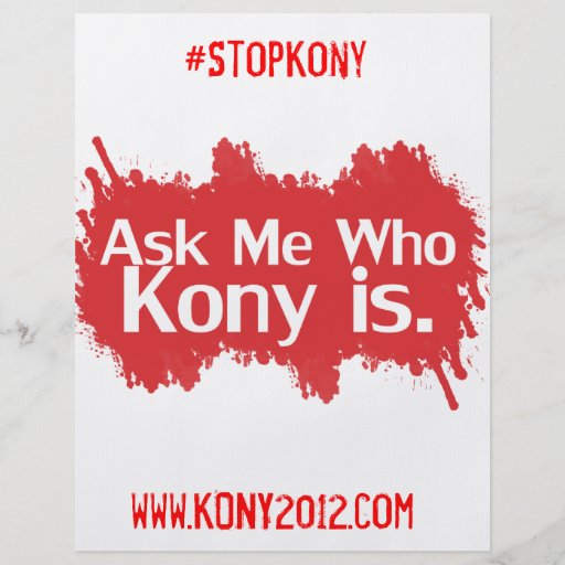 Kony 2012 fulla färgreklamblad flyg blad