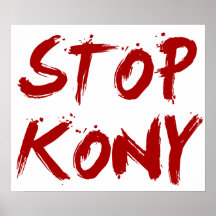 Kony 2012 stopp röda blodiga Joseph Kony Posters