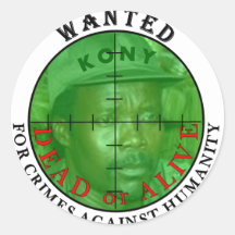 Kony önskade: För klistermärkear för brott DOA