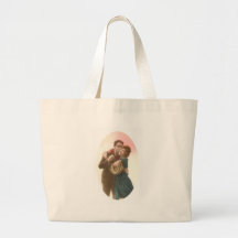 Kopplar ihop den antika romantiker för vintage kor tote bag