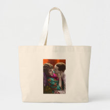 Kopplar ihop den antika romantiker för vintage kor tote bags