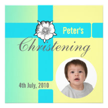 Kor för blått för babyChristeninginbjudan