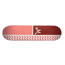 Korallsparremönster Skateboard
