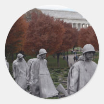 Koreansk minnesmärke- och Lincoln minnesmärkenedgå Klistermärke