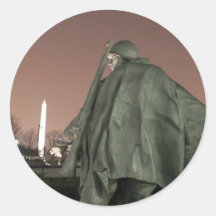 Koreansk minnesmärke och Washington monument på na Klistermärke