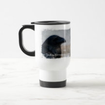 Korpsvart porträtt; Yukon territoriumsouvenir Kaffe Kopp