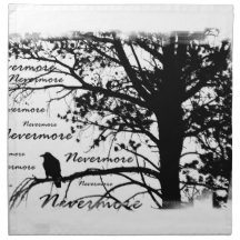 Korpsvart Silhouette för svart & för vit Nevermore Servett