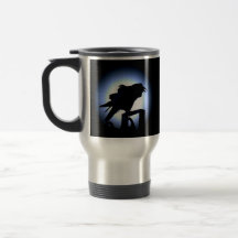 Korpsvart Silhouette mot fullmånen Kaffe Kopp