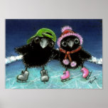 Korpsvarta och hans flickväntryck print
