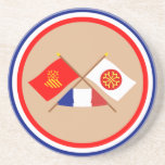 Korsad flaggor av Languedoc-Roussillon och Hérault Glasunderlägg