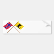 Korsad flaggor av norgen och Nordland Bildekal