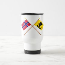 Korsad flaggor av norgen och Nordland Muggar