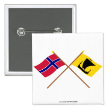 Korsad flaggor av norgen och Nordland Pins