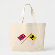 Korsad flaggor av norgen och Nordland Tygkassar