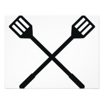 korsad grillfestbesticksymbol anpassade inbjudan
