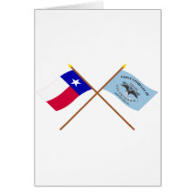 Korsad Texas och New Orleans Greysflaggor Kort