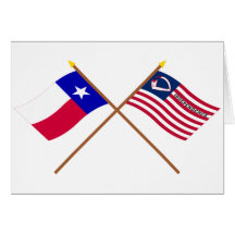 Korsad Texas och Velasco flaggor Kort