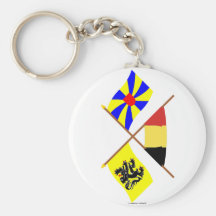 Korsade Flanders & väster Flanders sjunker w Belgi Nyckelring