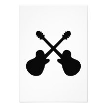 Korsade gitarrer inbjudningskort