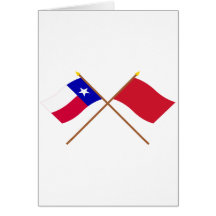 Korsade Texas och Alabama röd Roversflaggor Kort