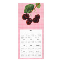 Körsbäret ringer och calendar kortet rackkort