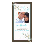 Körsbärsröd blommarspara datera Photocard (aqua) Fotokort Mall