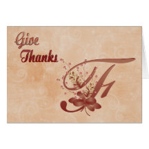 Kort för alfabet för thanksgivingMonogram F