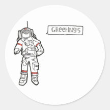 Kort för astronaut"hälsning" hälsningar klistermärke
