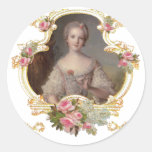 Kort för barndrottningMarie Antoinette rosa ros Klistermärken
