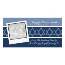 Kort för blåttShalom Hanukkah foto Skräddarsydda Fotokort